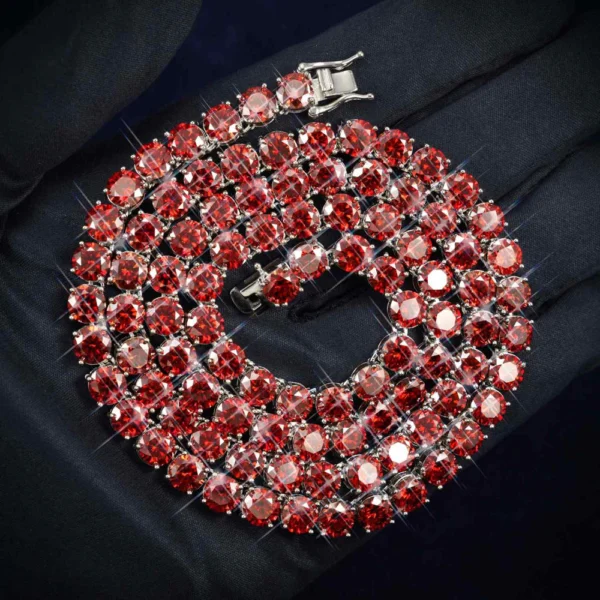 4MM Red Moissanite Tennis Chain - Image 2