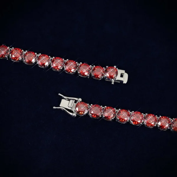 4MM Red Moissanite Tennis Chain - Image 3