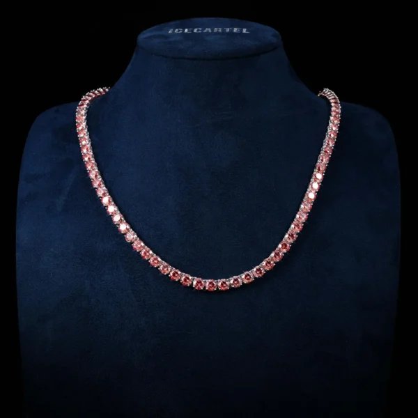 4MM Red Moissanite Tennis Chain