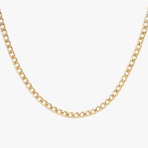 4MM Curb Link Chain 14K Gold
