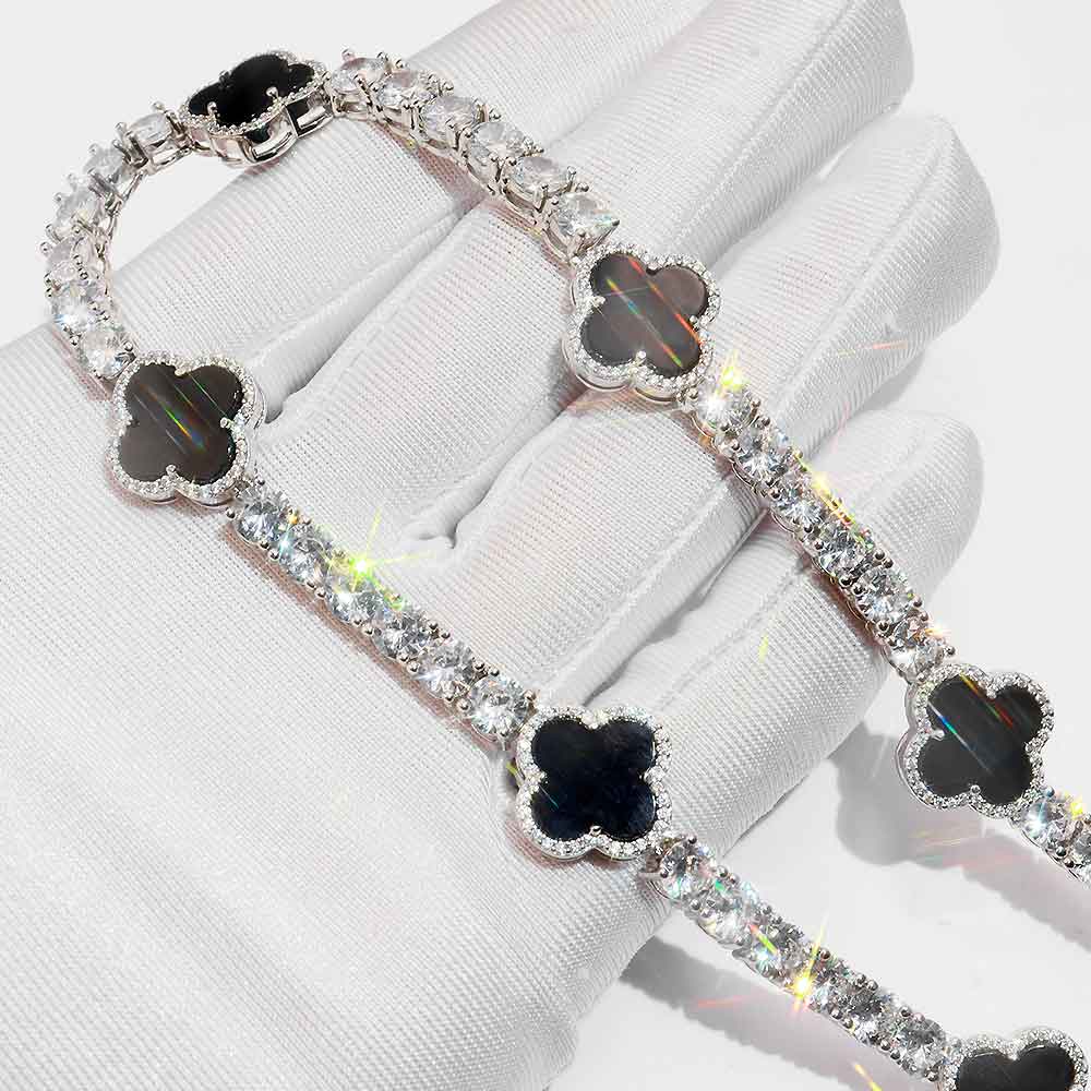 5MM Agate Moissanite Tennis Chain 14K Gold - Image 2