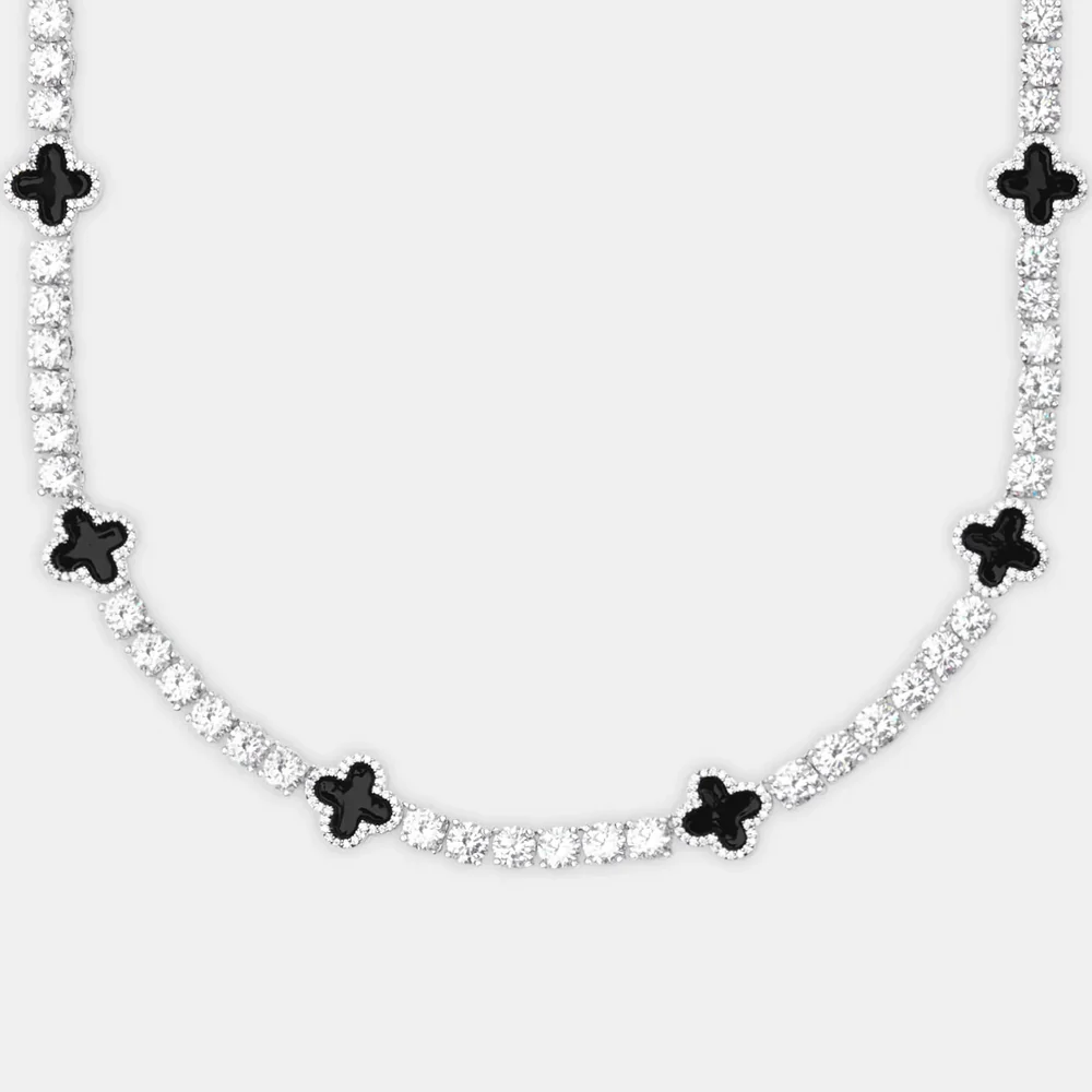 5MM Agate Moissanite Tennis Chain 14K Gold