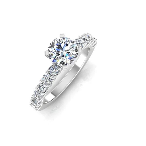 6.6x2.3MM Brilliant Cut Moissanite Engagement Ring 14K Gold - Image 9
