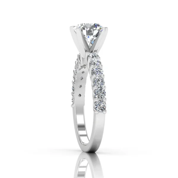 6.6x2.3MM Brilliant Cut Moissanite Engagement Ring 14K Gold - Image 4