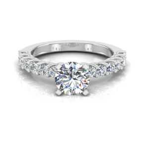 6.6x2.3MM Brilliant Cut Moissanite Engagement Ring 14K Gold