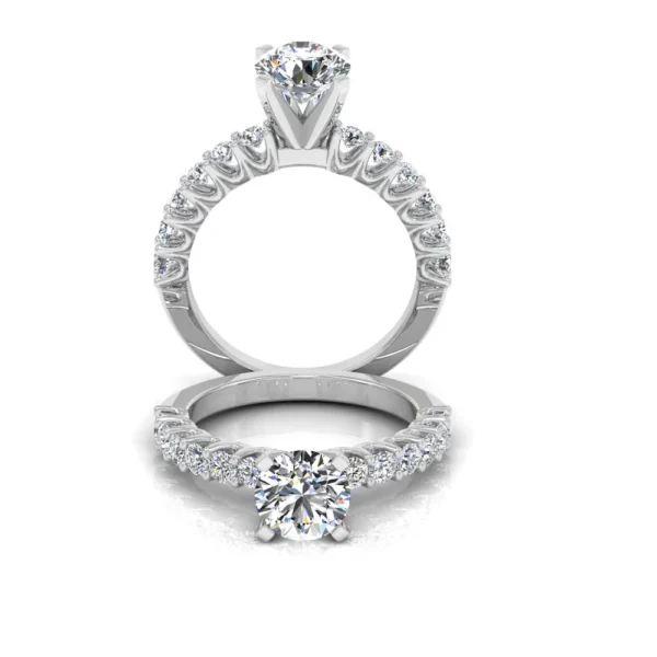 6.6x2.3MM Brilliant Cut Moissanite Engagement Ring 14K Gold - Image 7