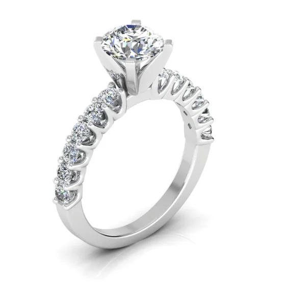 6.6x2.3MM Brilliant Cut Moissanite Engagement Ring 14K Gold - Image 6
