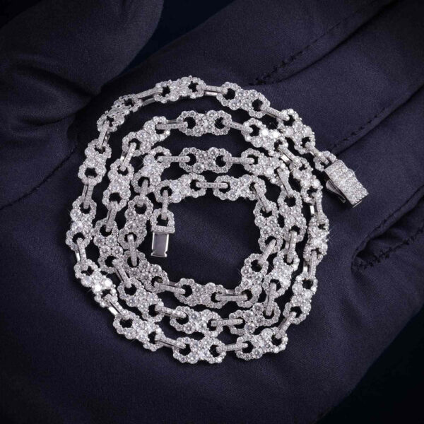 6MM Moissanite Clustered Infinity Link Chain 14K Gold - Image 2