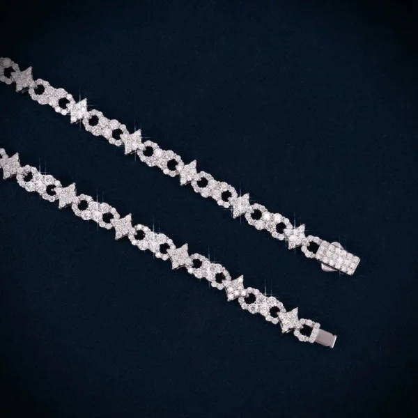 6MM Moissanite Spiked Infinity Link Chain 14K Gold - Image 3