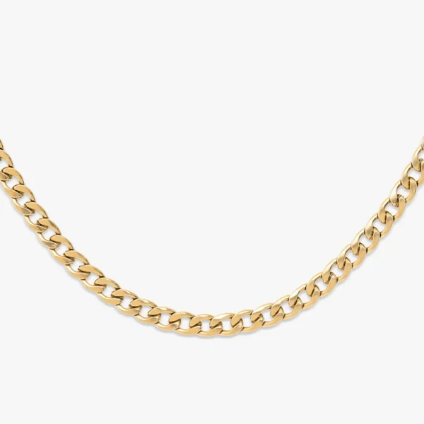 6MM Curb Link Chain 14K Gold