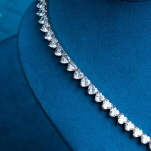 6MM Moissanite Heart Tennis Chain 14K Gold