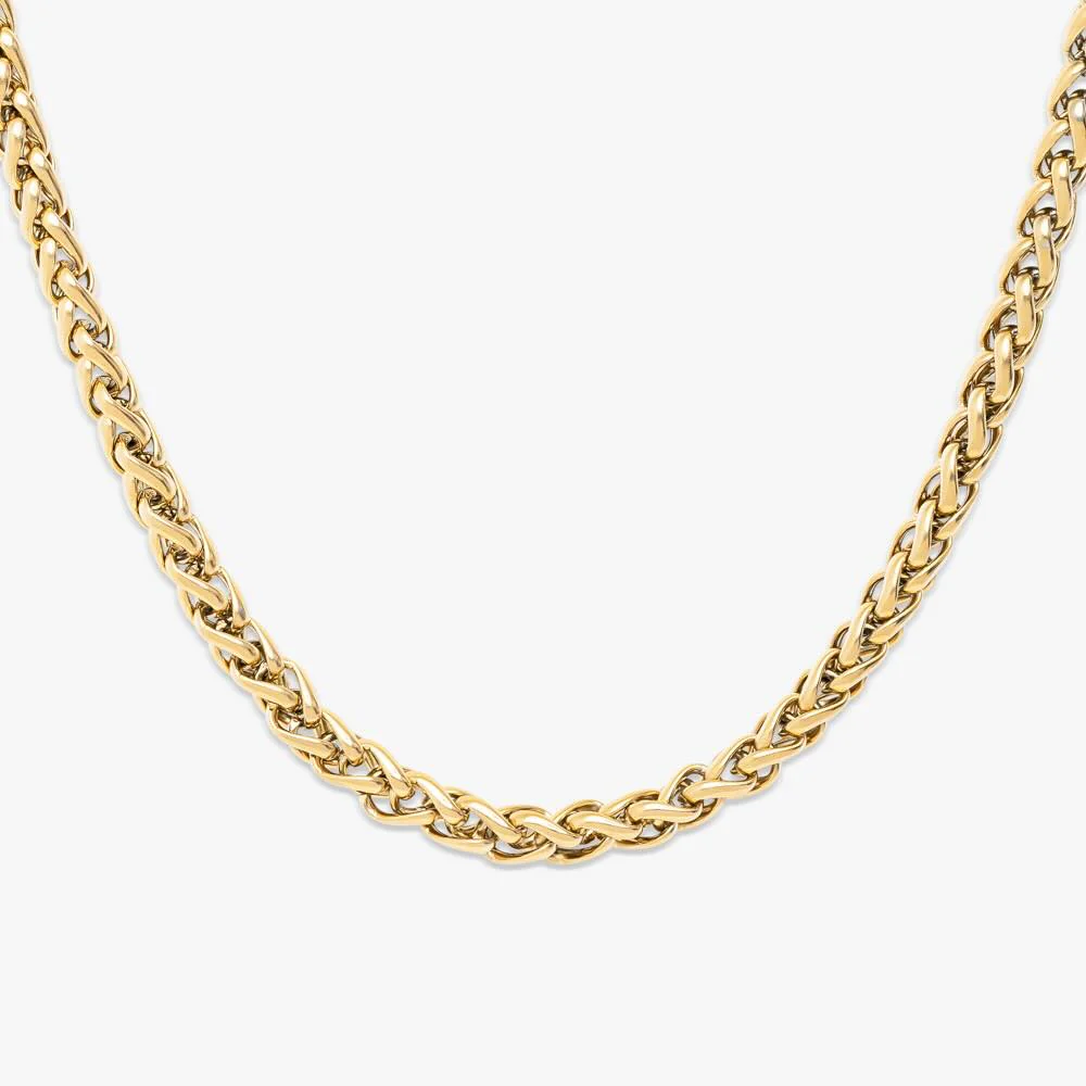 7MM Wheat Link Chain 14K Gold