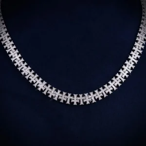 8MM VVS Cross Link Chain 14K Gold
