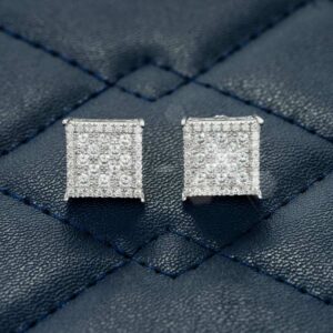 9MM Moissanite Square Earrings 14K Gold