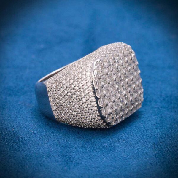 Moissanite 8-Row Princess Cut Ring 14K White Gold - Image 3