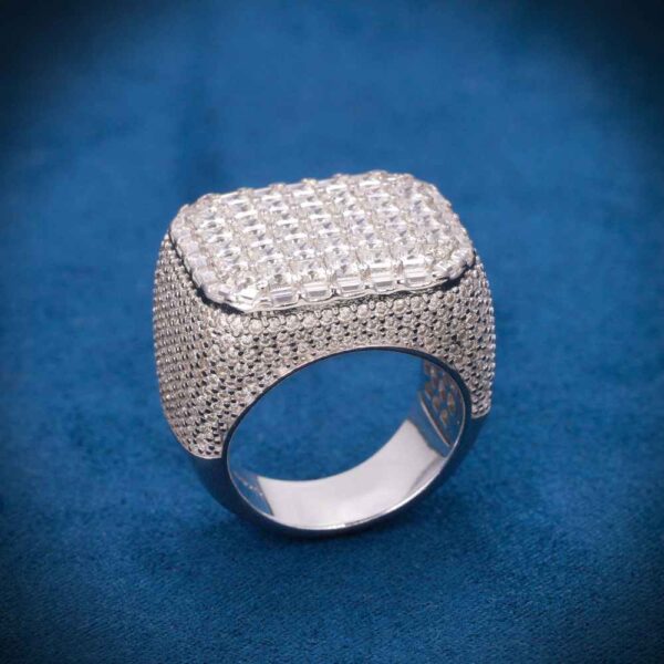 Moissanite 8-Row Princess Cut Ring 14K White Gold - Image 5