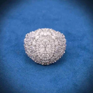 Moissanite Oval Cut Cluster Ring