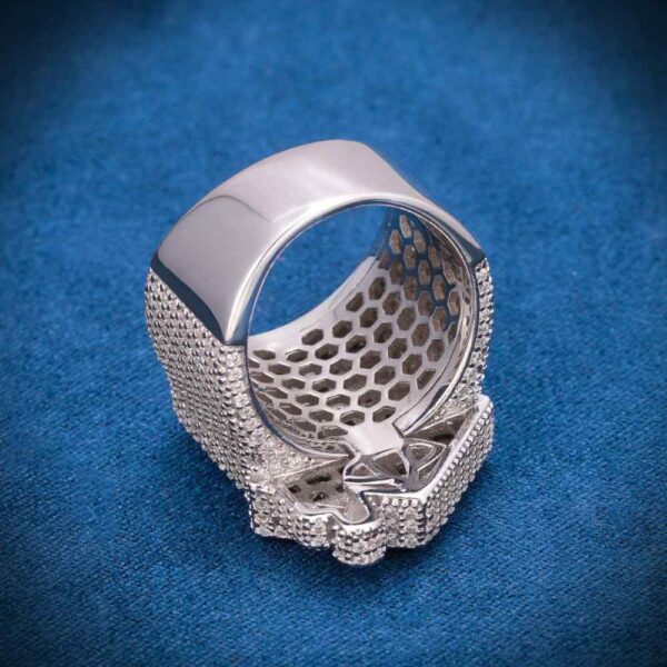 Moissanite Trap House Ring 14K White Gold - Image 2