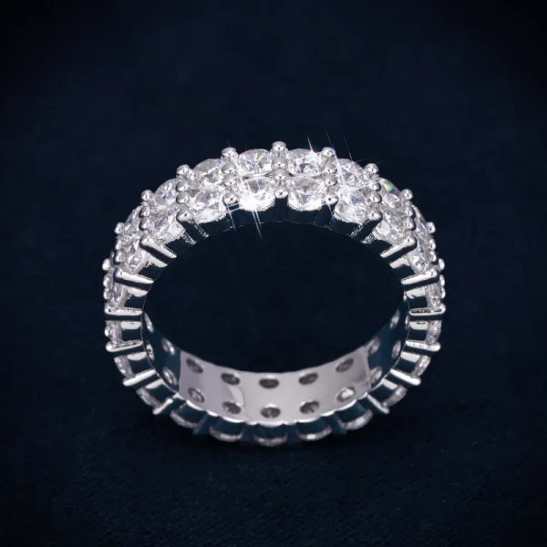 VVS 2-Row Iced Band Ring 14K Gold - Image 4