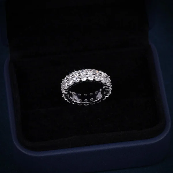 VVS 2-Row Iced Band Ring 14K Gold - Image 2