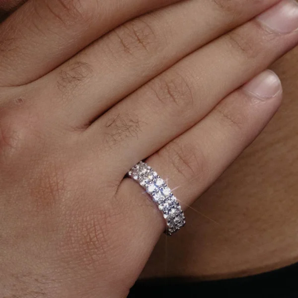 VVS 2-Row Iced Band Ring 14K Gold - Image 6