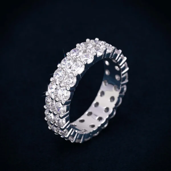 VVS 2-Row Iced Band Ring 14K Gold - Image 5