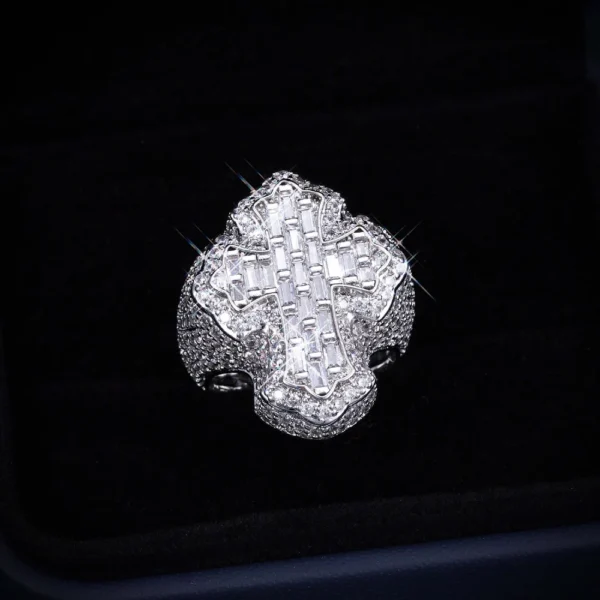 VVS Fleur Cross Ring 14K Gold - Image 2