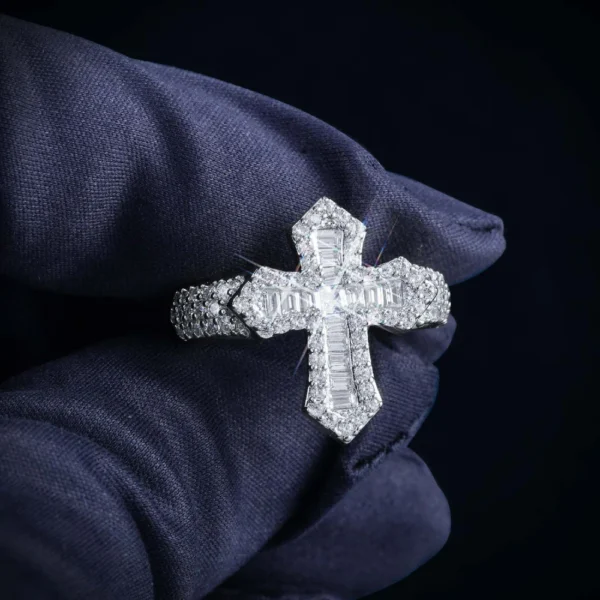 VVS Gothic Cross Ring 14K Gold - Image 2