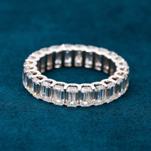 Moissanite Baguette Band Ring 14K Gold - Image 3