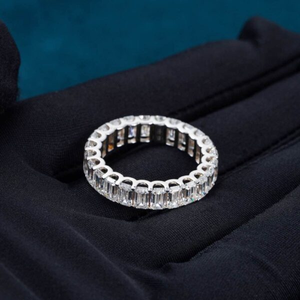 Moissanite Baguette Band Ring 14K Gold - Image 2