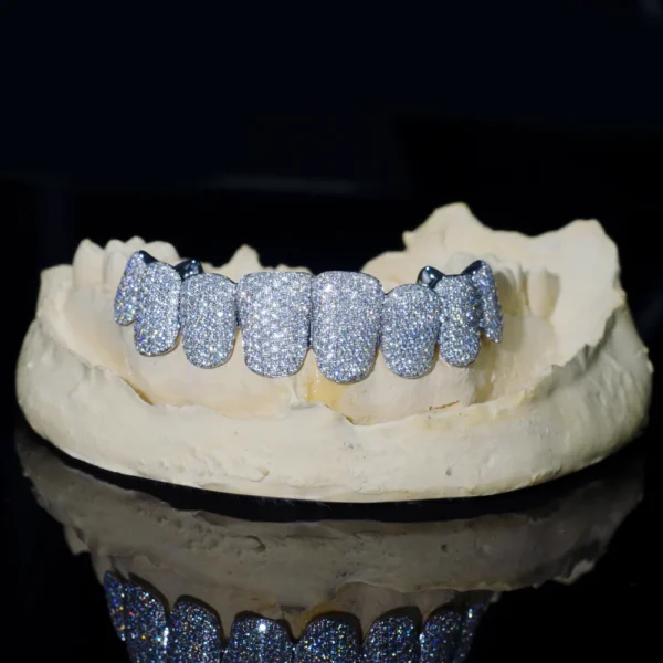 8 on 8 VVS Moissanite Diamond Grillz - Image 3