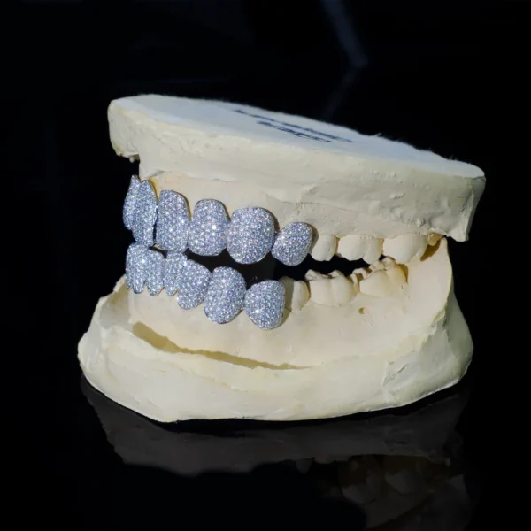 8 on 8 VVS Moissanite Diamond Grillz - Image 2