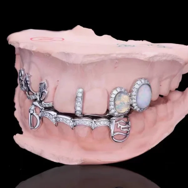 Custom Moissanite Opal Grillz - Image 2
