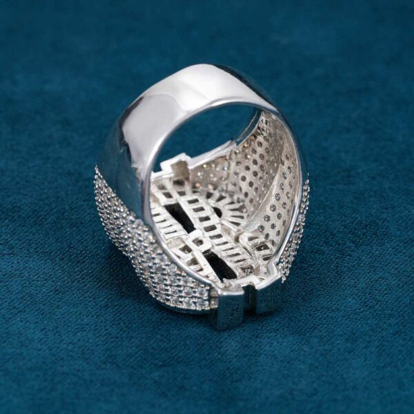 Dollar Sign Moissanite Baguette Ring 14k Gold - Image 3