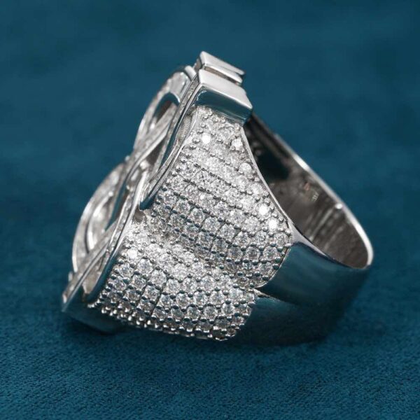 Dollar Sign Moissanite Baguette Ring 14k Gold - Image 5