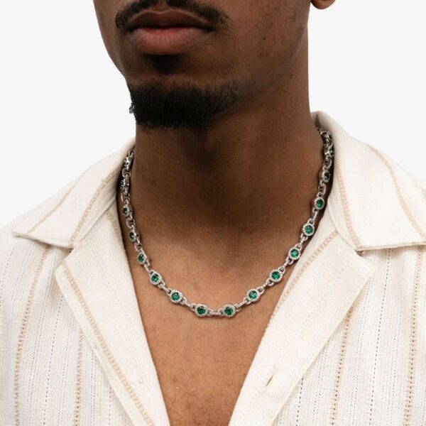 Green Halo Moissanite Chain - Image 2