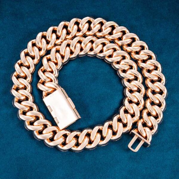 5-Row 20MM Moissanite Cuban Link Chain 14K Gold - Image 2