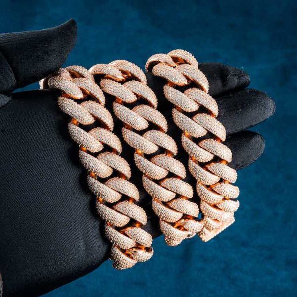 5-Row 20MM Moissanite Cuban Link Chain 14K Gold - Image 3