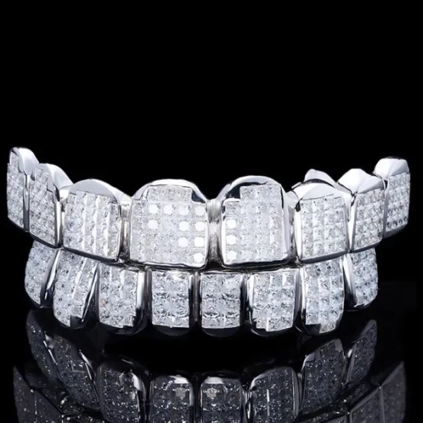 Invisible Set Princess Cut Moissanite Diamond Grillz - Image 3