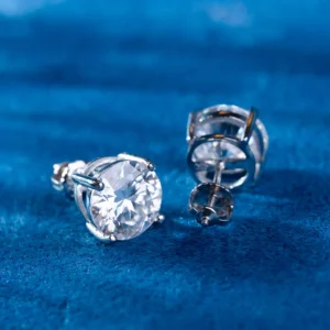 10MM Round Moissanite Stud Earrings