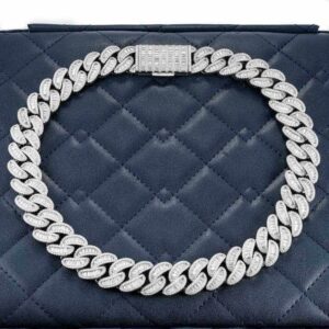 20MM Moissanite Baguette Miami Cuban Link Chain