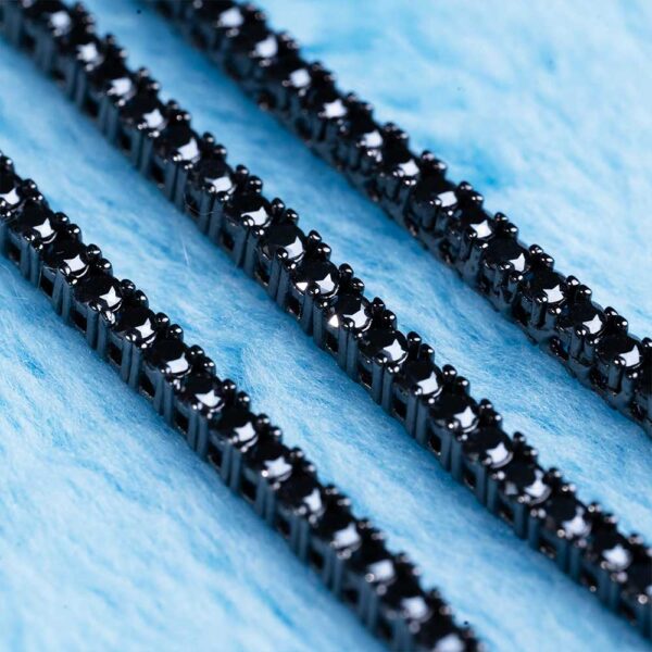 2MM Black Moissanite Tennis Chain 14K Black Gold - Image 2