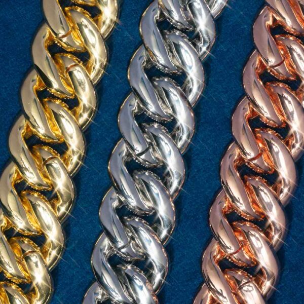 22MM Moissanite 6-Row Miami Cuban Link Chain 14K Gold - Image 2