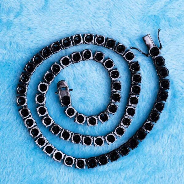 6MM Black Moissanite Tennis Chain 14K Black Gold - Image 3