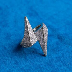Moissanite Lightning Bolt Ring 14K Gold