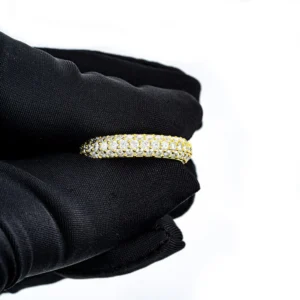 Moissanite 3-Row Band Ring 14K Gold