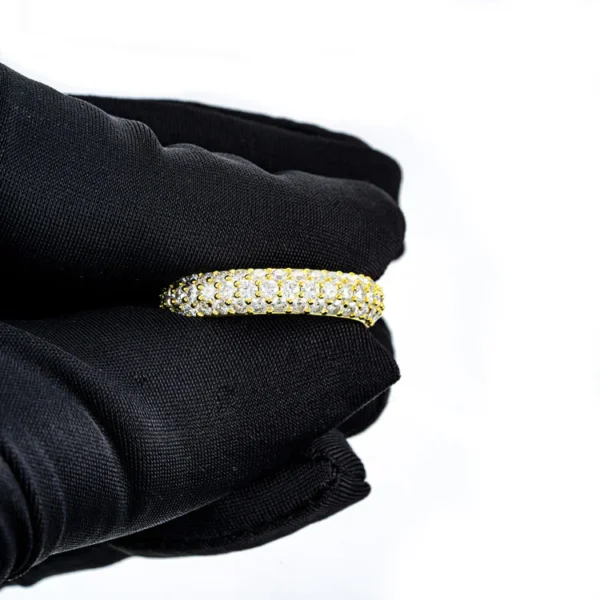 Moissanite 3-Row Band Ring 14K Gold