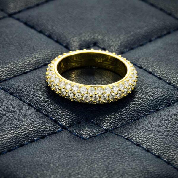 Moissanite 3-Row Band Ring 14K Gold - Image 4