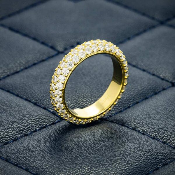 Moissanite 3-Row Band Ring 14K Gold - Image 3