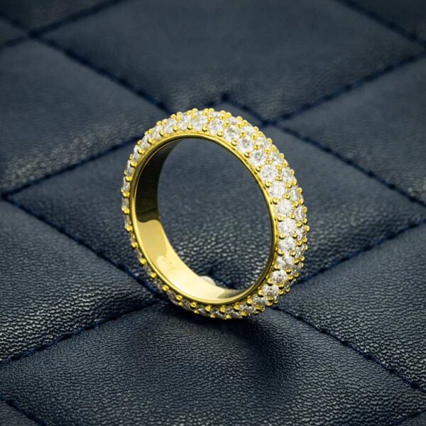 Moissanite 3-Row Band Ring 14K Gold - Image 2
